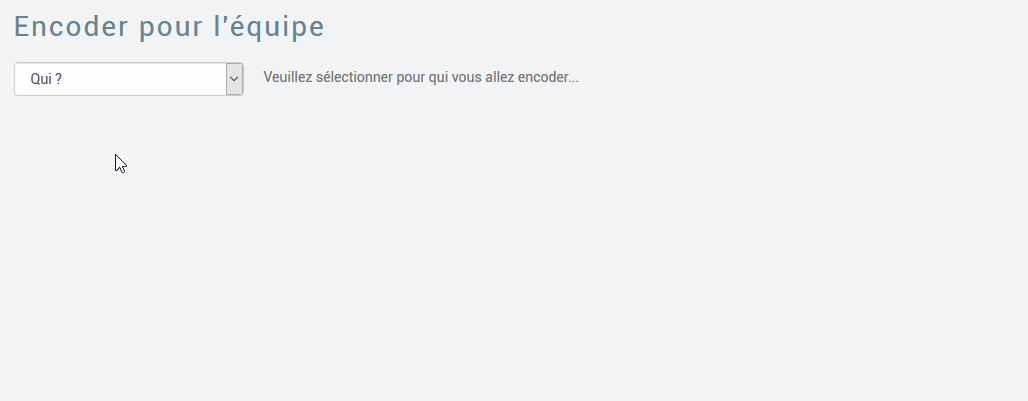 Encoder l'horaire de l'équipe